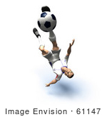 #61147 Royalty-Free (Rf) Illustration Of A 3d Soccer Player Kicking A Soccer Ball - Version 31