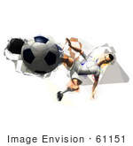 #61151 Royalty-Free (Rf) Illustration Of A 3d Soccer Player Kicking A Soccer Ball - Version 34