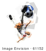 #61152 Royalty-Free (Rf) Illustration Of A 3d Soccer Player Kicking A Soccer Ball - Version 35