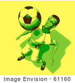 #61160 Royalty-Free (Rf) Illustration Of A 3d Soccer Player Bouncing A Ball Off Of His Chest - Version 11