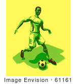 #61161 Royalty-Free (Rf) Illustration Of A 3d Soccer Player Kicking A Soccer Ball - Version 27