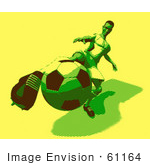 #61164 Royalty-Free (Rf) Illustration Of A 3d Soccer Player Kicking A Soccer Ball - Version 22
