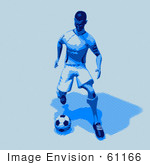 #61166 Royalty-Free (Rf) Illustration Of A 3d Soccer Character Kicking A Soccer Ball - Version 26