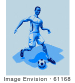 #61168 Royalty-Free (Rf) Illustration Of A 3d Soccer Character Kicking A Soccer Ball - Version 28