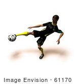 #61170 Royalty-Free (Rf) Illustration Of A 3d Soccer Player Kicking A Soccer Ball - Version 14