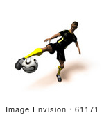 #61171 Royalty-Free (Rf) Illustration Of A 3d Soccer Player Kicking A Soccer Ball - Version 15