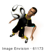#61173 Royalty-Free (Rf) Illustration Of A 3d Soccer Player Bouncing A Ball Off Of His Chest - Version 6