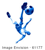 #61177 Royalty-Free (Rf) Illustration Of A 3d Soccer Player Kicking A Soccer Ball - Version 40