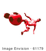 #61179 Royalty-Free (Rf) Illustration Of A 3d Soccer Player Kicking A Soccer Ball - Version 37