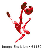 #61180 Royalty-Free (Rf) Illustration Of A 3d Soccer Player Kicking A Soccer Ball - Version 41