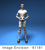 #61181 Royalty-Free (Rf) Illustration Of A 3d Soccer Player Holding A Soccer Ball - Version 1