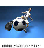 #61182 Royalty-Free (Rf) Illustration Of A 3d Soccer Player Kicking A Soccer Ball - Version 8