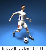 #61183 Royalty-Free (Rf) Illustration Of A 3d Soccer Player Kicking A Soccer Ball - Version 5