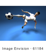 #61184 Royalty-Free (Rf) Illustration Of A 3d Soccer Player Kicking A Soccer Ball - Version 9
