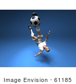 #61185 Royalty-Free (Rf) Illustration Of A 3d Soccer Player Kicking A Soccer Ball - Version 11