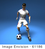 #61186 Royalty-Free (Rf) Illustration Of A 3d Soccer Player Kicking A Soccer Ball - Version 4