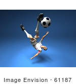 #61187 Royalty-Free (Rf) Illustration Of A 3d Soccer Player Kicking A Soccer Ball - Version 10