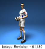 #61189 Royalty-Free (Rf) Illustration Of A 3d Soccer Player Holding A Soccer Ball - Version 2