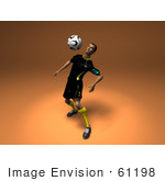 #61198 Royalty-Free (Rf) Illustration Of A 3d Soccer Player Bouncing A Ball Off Of His Chest - Version 1