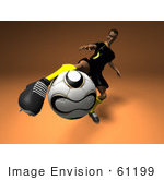 #61199 Royalty-Free (Rf) Illustration Of A 3d Soccer Player Kicking A Soccer Ball - Version 1