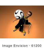 #61200 Royalty-Free (Rf) Illustration Of A 3d Soccer Player Bouncing A Ball Off Of His Chest - Version 12