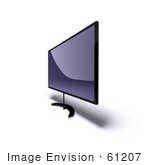#61207 Royalty-Free (Rf) Illustration Of A 3d Lcd Flat Panel Hdtv On A Raised Mount - Version 8