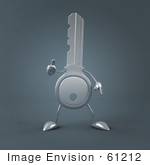 #61212 Royalty-Free (Rf) Illustration Of A 3d Key Character Holding His Thumb Up