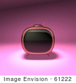 #61222 Royalty-Free (Rf) Illustration Of A 3d Pink Retro Tv - Version 1