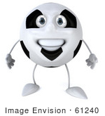 #61240 Royalty-Free (Rf) Illustration Of A 3d Soccer Ball Character Smiling And Facing Front