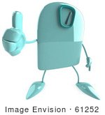 #61252 Royalty-Free (Rf) Illustration Of A 3d Green Foot Scale Character Holding A Thumb Up