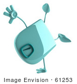 #61253 Royalty-Free (Rf) Illustration Of A 3d Green Foot Scale Character Doing A Hand Stand