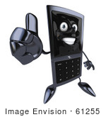 #61255 Royalty-Free (Rf) Illustration Of A Slim 3d Cellular Phone Character Holding A Thumb Up