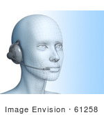 #61258 Royalty-Free (Rf) Illustration Of A 3d Customer Service Representative Wearing A Headset - Version 1