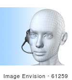 #61259 Royalty-Free (Rf) Illustration Of A 3d Customer Service Representative Wearing A Headset - Version 3