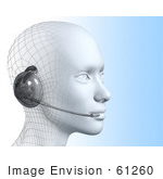 #61260 Royalty-Free (Rf) Illustration Of A 3d Customer Service Representative Wearing A Headset - Version 4