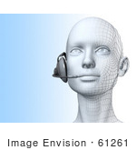 #61261 Royalty-Free (Rf) Illustration Of A 3d Customer Service Representative Wearing A Headset - Version 2
