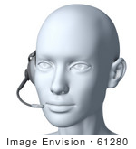 #61280 Royalty-Free (RF) Illustration Of A 3d Customer Service Rep Wearing A Headset - Version 7 by Julos