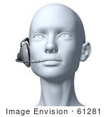 #61281 Royalty-Free (Rf) Illustration Of A 3d Customer Service Rep Wearing A Headset - Version 6