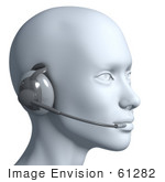 #61282 Royalty-Free (Rf) Illustration Of A 3d Customer Service Rep Wearing A Headset - Version 8