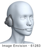 #61283 Royalty-Free (Rf) Illustration Of A 3d Customer Service Rep Wearing A Headset - Version 5