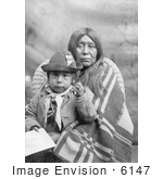 #6147 Stock Photo Of An Eggelston Native American Mother Sitting With Her Child