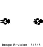 #61648 Clipart Of Prairie Wolf Tracks In Black And White - Royalty Free Vector Illustration