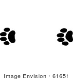 #61651 Clipart Of Bobcat Tracks In Black And White - Royalty Free Vector Illustration