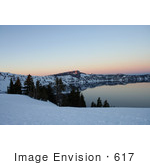 #617 Image Of Crater Lake Before Dusk In February