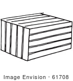 #61708 Clipart Of A Crate Or Animal Trap In Black And White - Royalty Free Vector Illustration