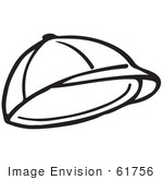 #61756 Clipart Of A Hat In Black And White - Royalty Free Vector Illustration