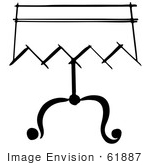 #61887 Clipart Of A Magician Table In Black And White - Royalty Free Vector Illustration