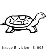 #61903 Clipart Of A Tortoise In Profile - Royalty Free Vector Illustration