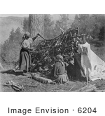 #6204 Salish Women Drying Meat