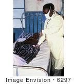 #6297 Picture Of A Doctor Examining A Lassa Fever Patient In The Segbwema Sierra Leone Clinic